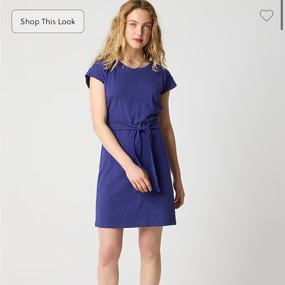 J. Crew Factory Knit Tie Waist Mini Dress in Riverbed Blue (Purple)